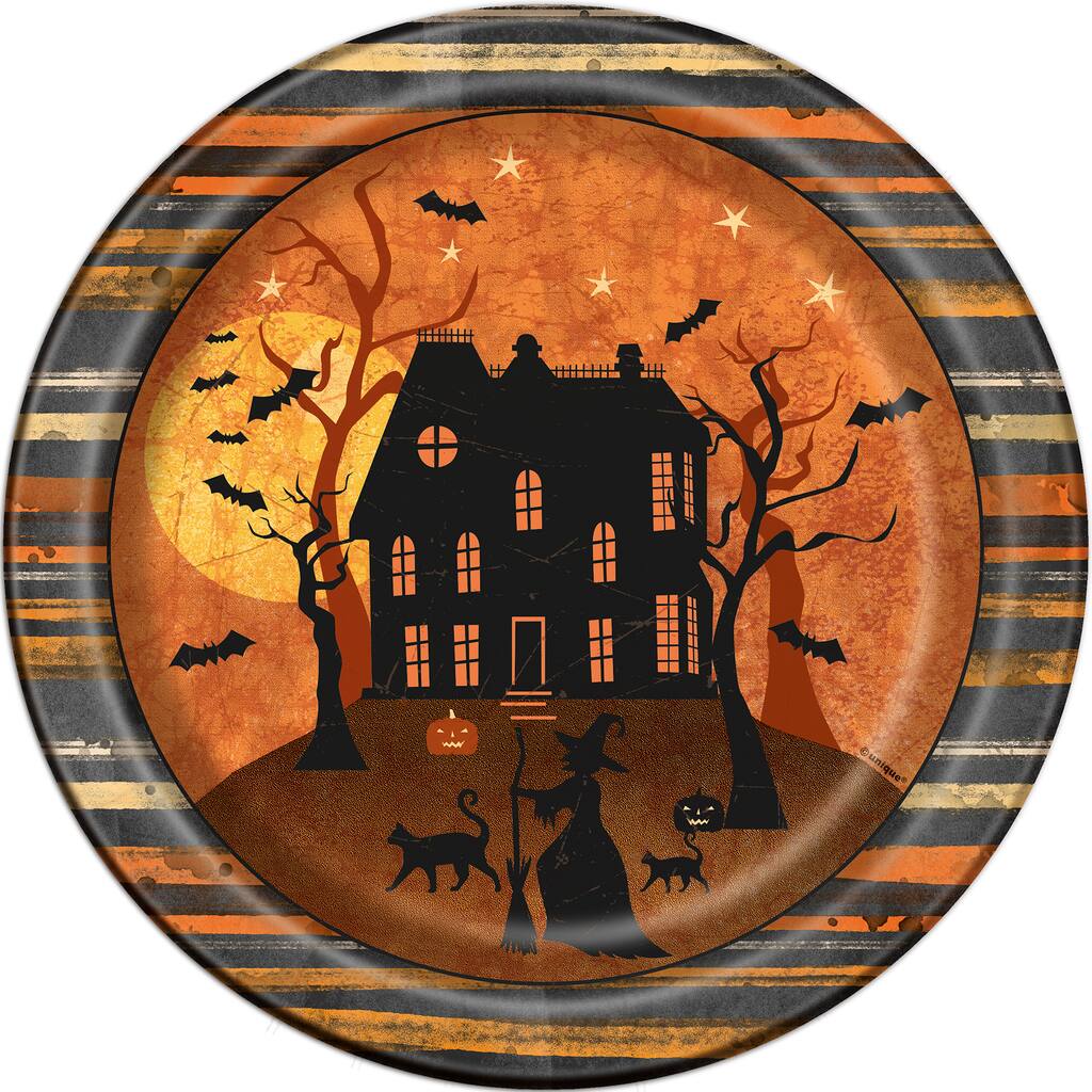 Spooky Halloween Paper Plates Full Moon Halloween Party Supplies